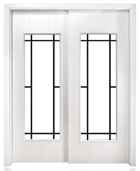 Rot-resistant Sustainable PVC Painting Glass WPC Interior Door For Bedroom Hotel